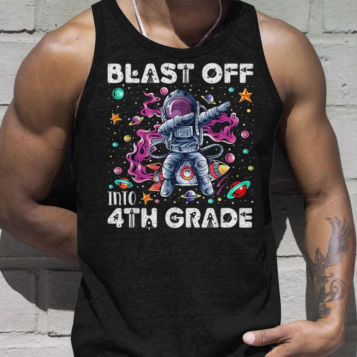 Blast Off Into 4Th Grade First Day Of School Space Rocket Unisex Tank Top Gifts for Him