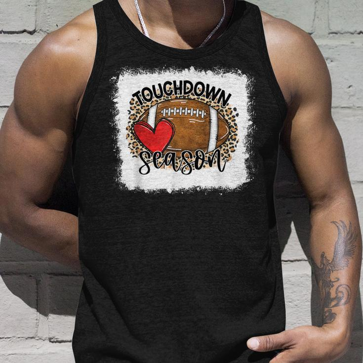 Bleached Touchdown Season Leopard Game Day Football Tank Top Gifts for Him