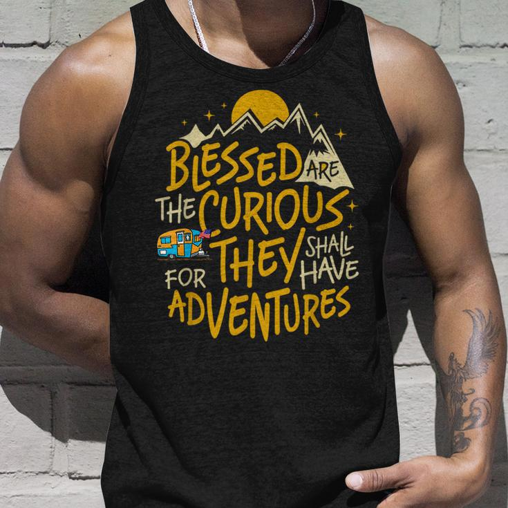 Blessed Are The Curious For They Shall Have Adventures Unisex Tank Top Gifts for Him