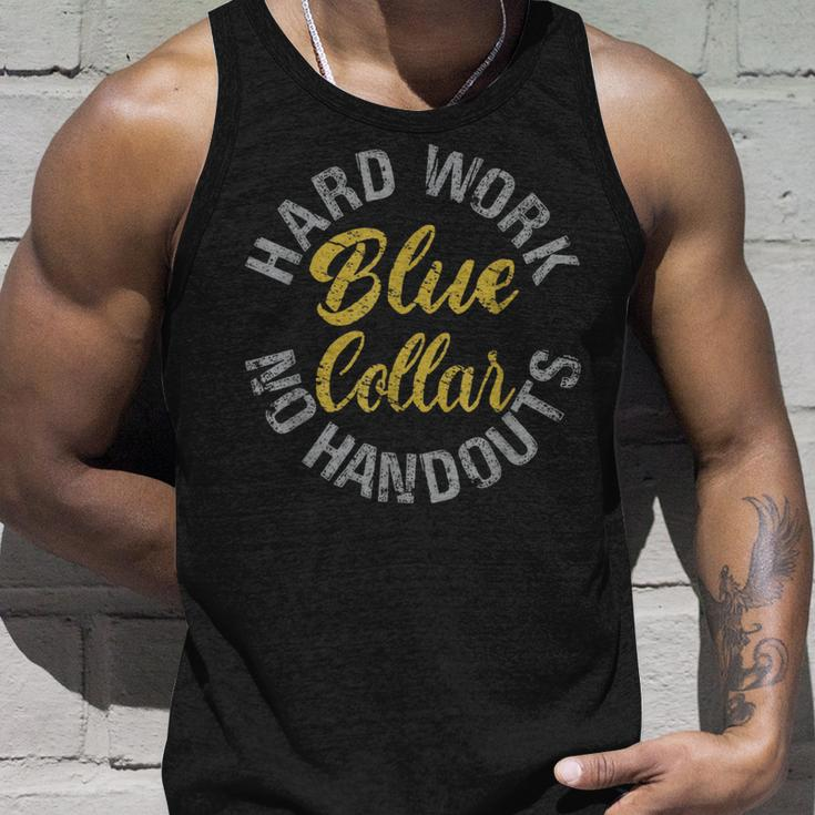 Blue Collar Hard Work No Handouts Unisex Tank Top Gifts for Him