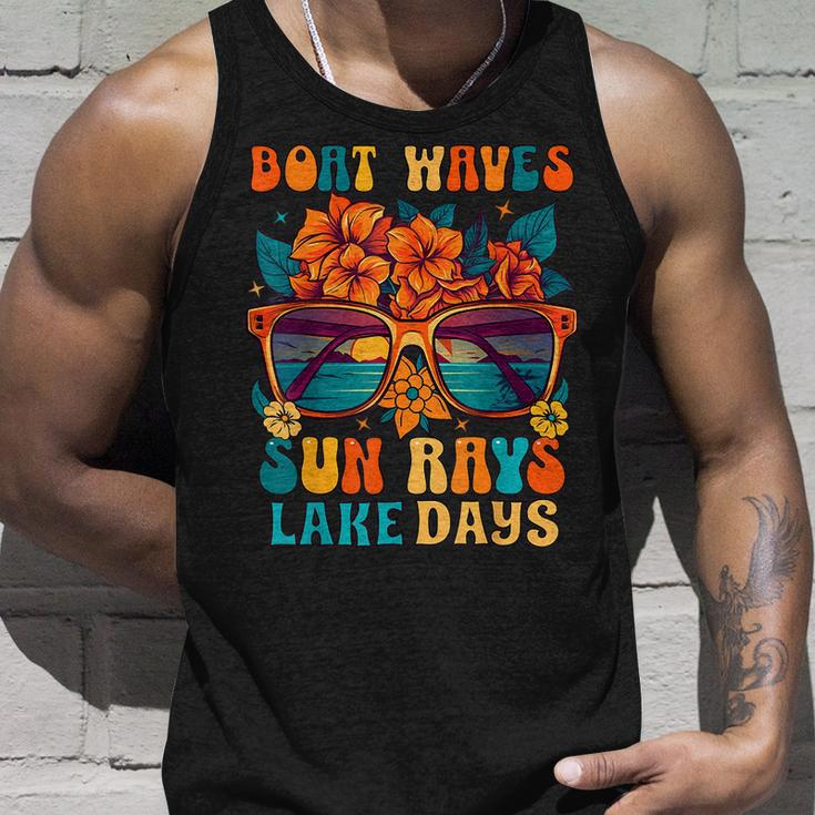 Boat Waves Sun Rays Lake Days Summer Vacation Tank Top Gifts for Him