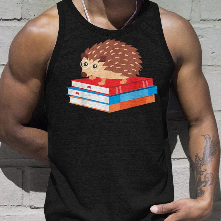 Book Nerd Hedgehog Reading Lover Idea Reading Tank Top Gifts for Him