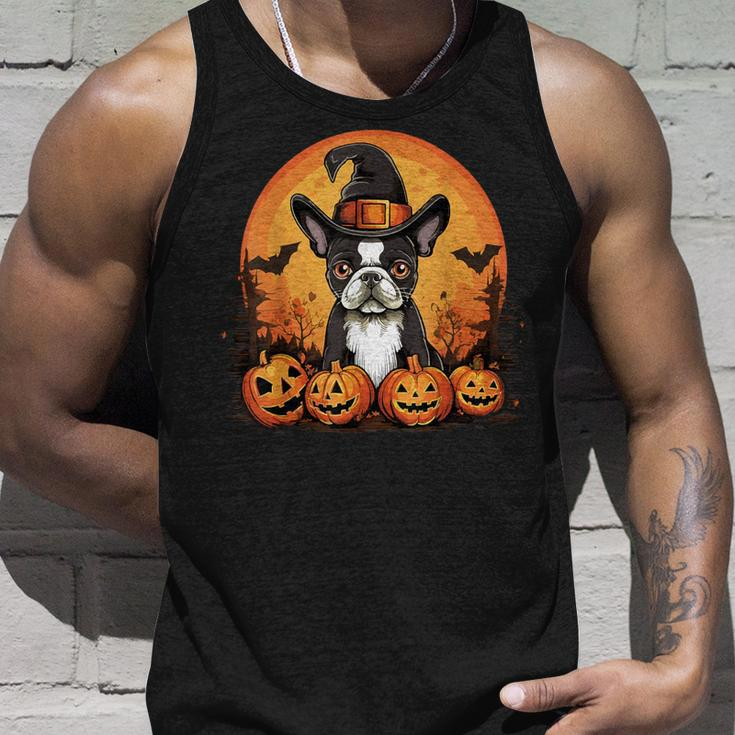 Boston Terrier Bostie Dog Breed Pet Halloween Pumpkins Tank Top Gifts for Him