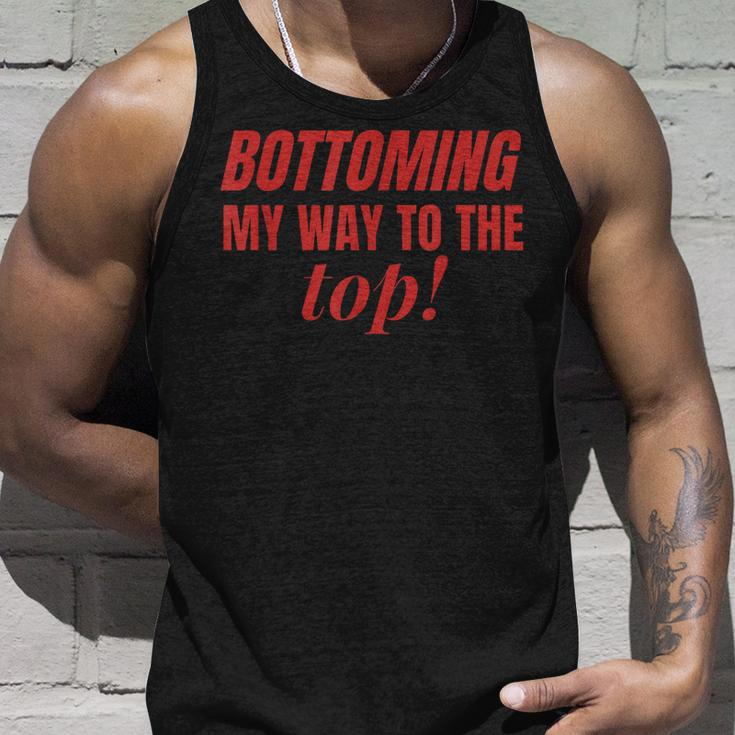 Bottoming My Way To The Top Funny Lgbtq Gay Pride Unisex Tank Top Gifts for Him