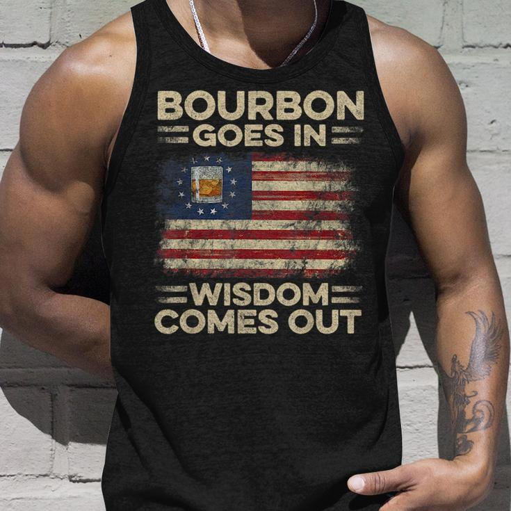 Bourbon Goes In Wisdom Comes Out 4Th Of July Drinking Lover Drinking Tank Top Gifts for Him