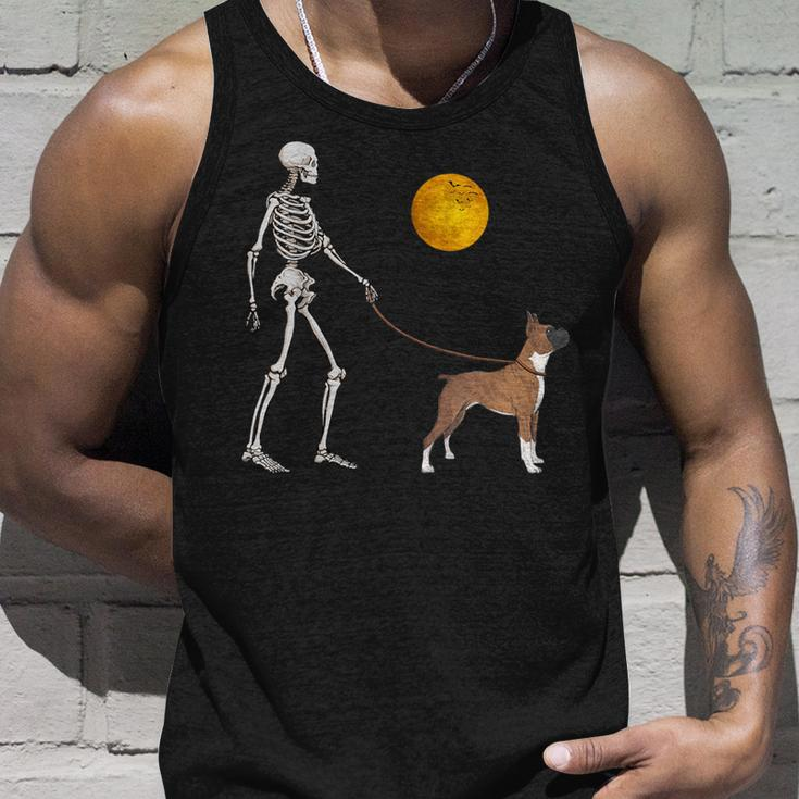 Boxer Skeleton Dog Walking Halloween Costume Tank Top Gifts for Him