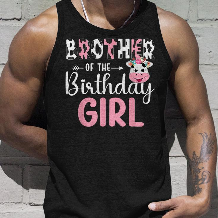 Brother Of The Birthday Girl Farm Cow 1 St Birthday Girl Unisex Tank Top Gifts for Him