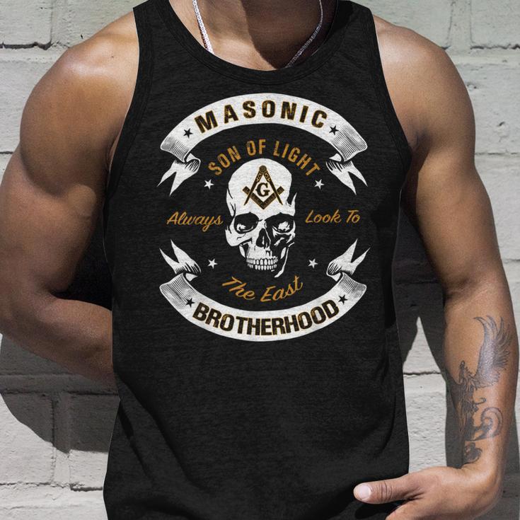 Brothers Son Of Light Always Look To The East Masonic Skull Tank Top Gifts for Him