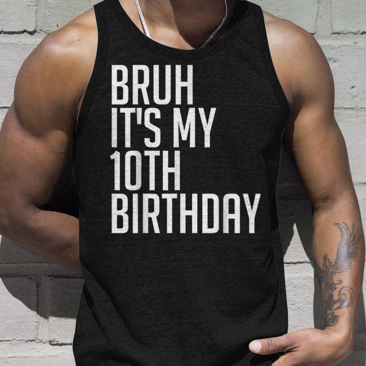 Bruh It's My 10Th Birthday 10 Years Old Back To School Theme Tank Top Gifts for Him