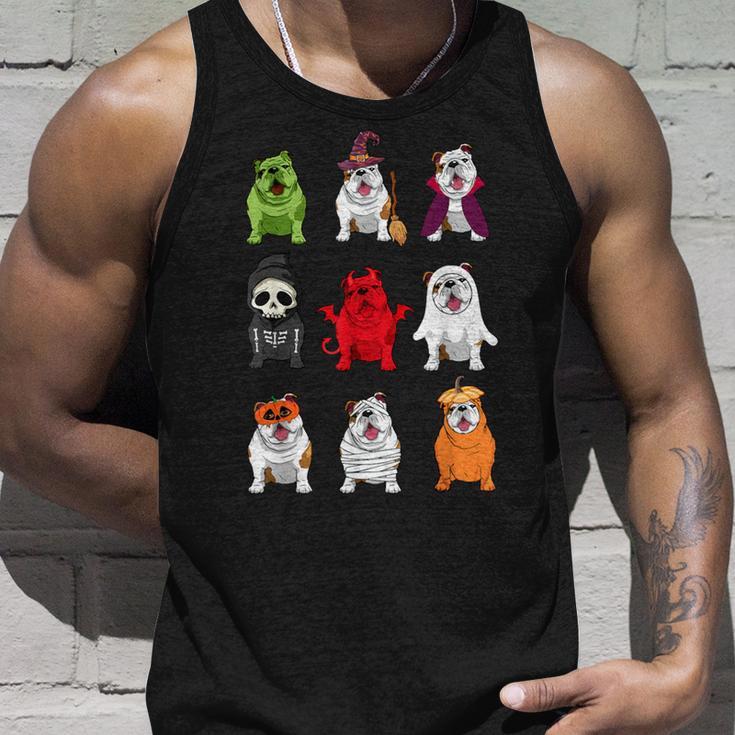Bulldogs Dog Halloween Bulldogs Costume Ghost Monster Tank Top Gifts for Him