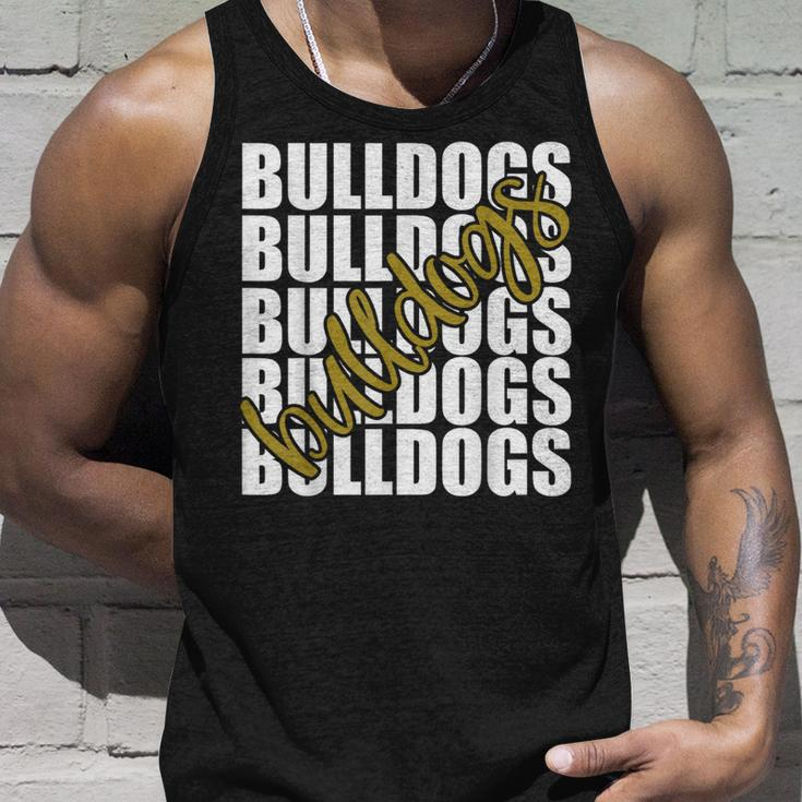Bulldogs Gold School Sports Fan Team Spirit Tank Top Gifts for Him