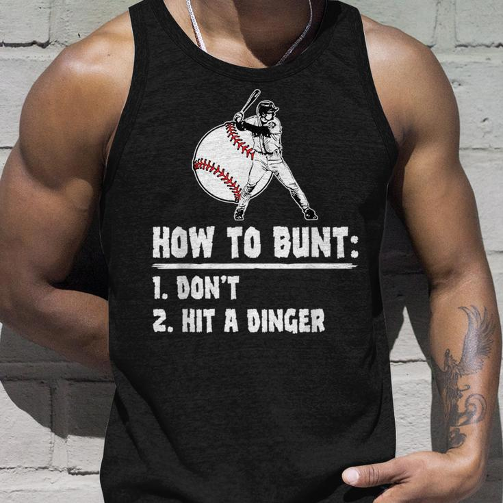 How To Bunt Dont Hit A Dinger Baseball Baseball Tank Top Gifts for Him