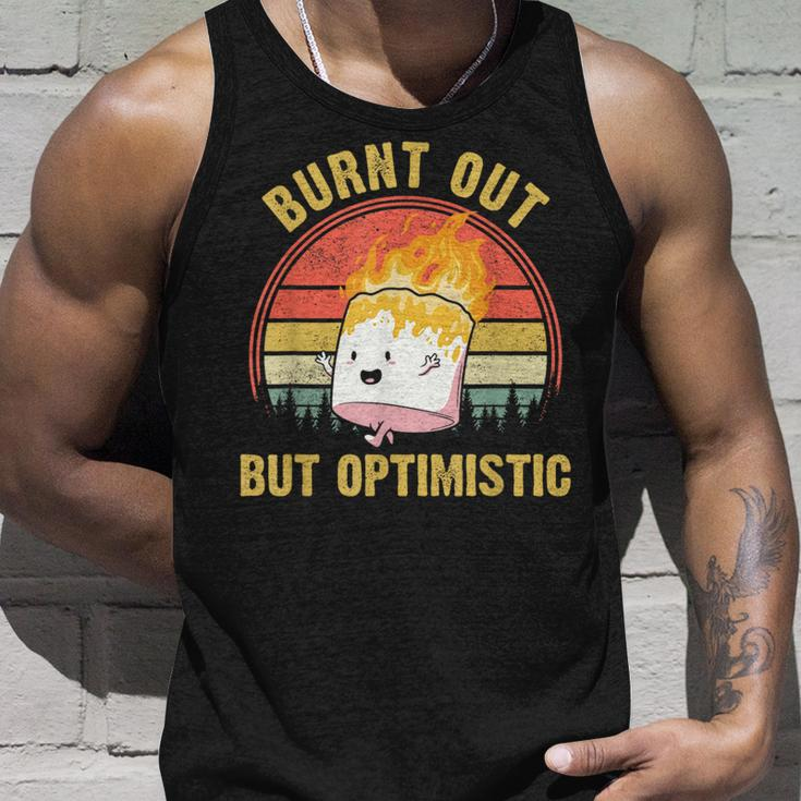 Burnt Out But Optimistic Cute Marshmallow For Camping Camping Tank Top Gifts for Him