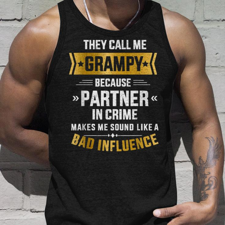 Call Me Grampy Partner Crime Bad Influence For Grandpa Unisex Tank Top Gifts for Him