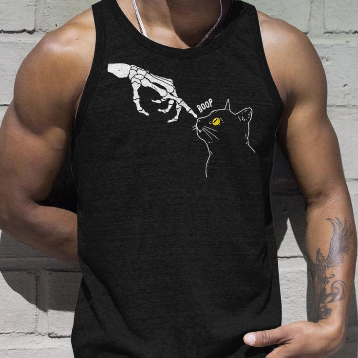 Cat Black Lover Skeleton Hand Boop Funny Halloween 2023 Unisex Tank Top Gifts for Him