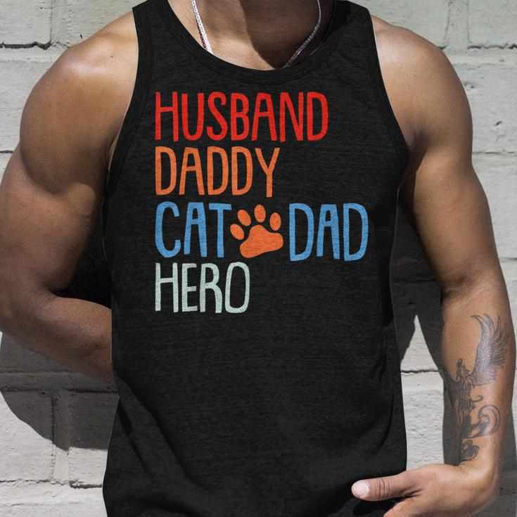 Cat Dad Fathers Day Husband Daddy Hero Papa Dada Pops Men Unisex Tank Top Gifts for Him