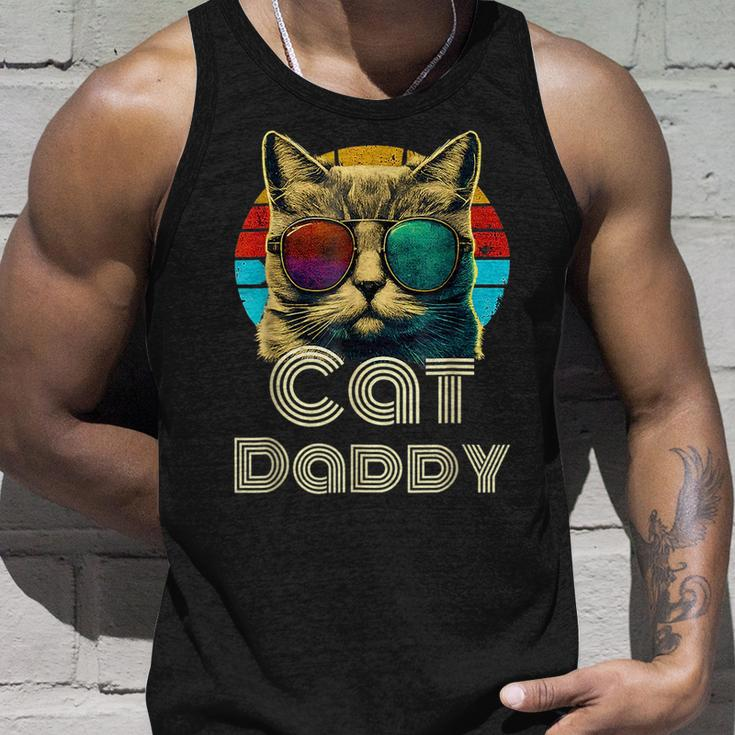 Cat Daddy Retro Cat Dad 80S 90S Vintage Fathers Day Unisex Tank Top Gifts for Him