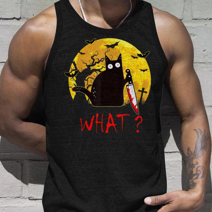 Cat What Murderous Black Cat With Knife Halloween Costume Tank Top Gifts for Him