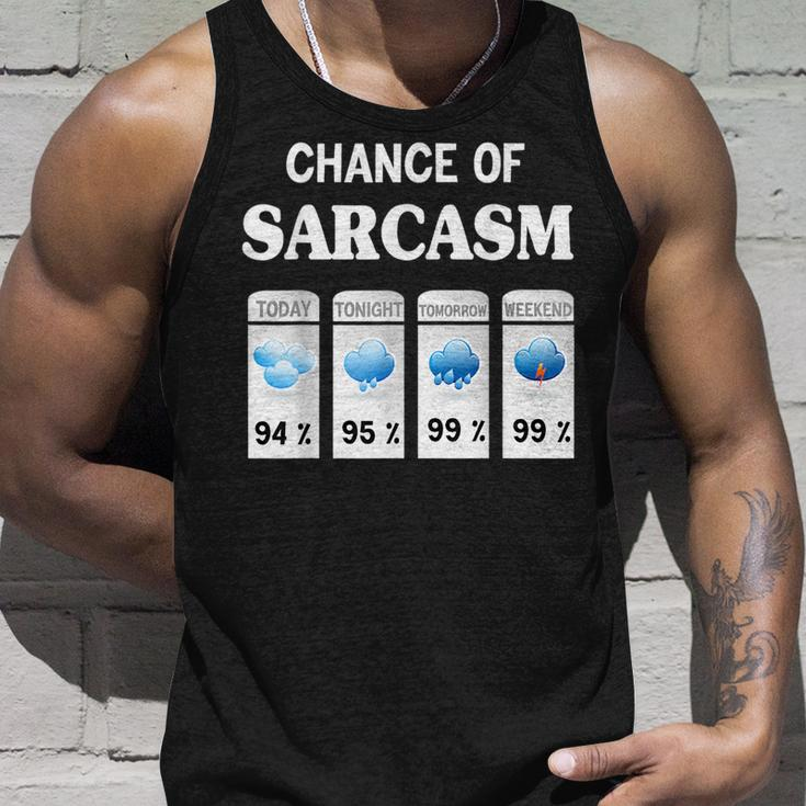 Chance Of Sarcasm Weather Unisex Tank Top Gifts for Him