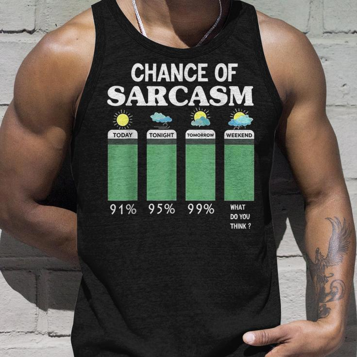 Chance Of Sarcasm Weather Unisex Tank Top Gifts for Him