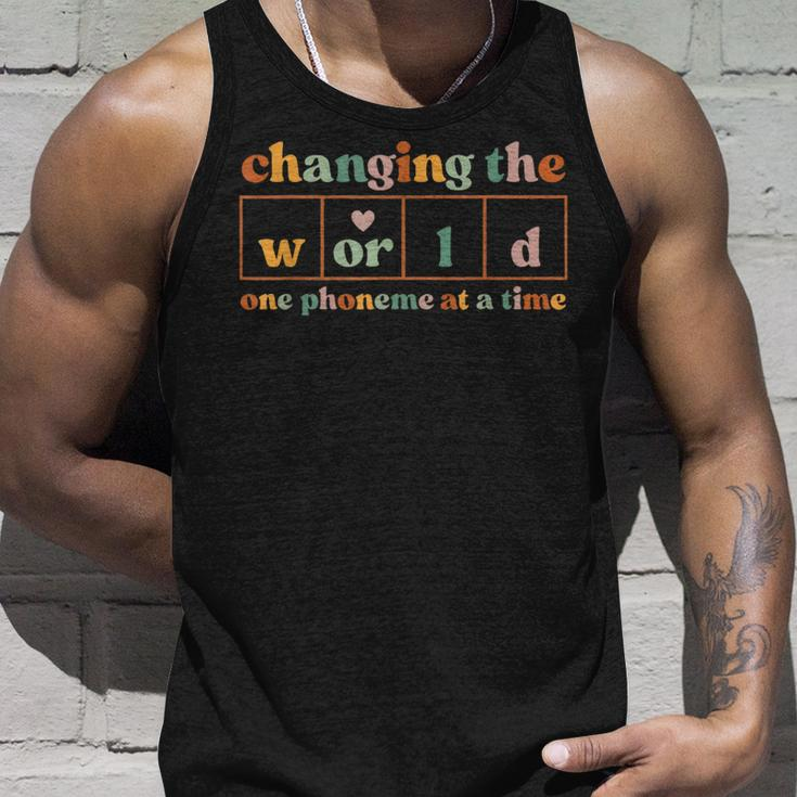 Changing The World One Phoneme At A Time Vintage Quotes Tank Top Gifts for Him