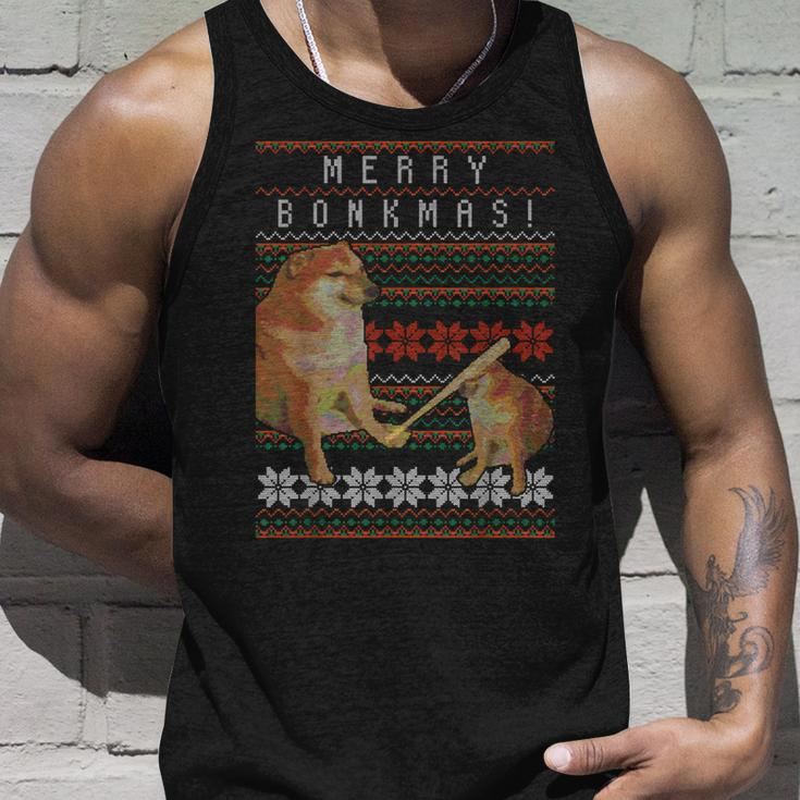 Cheems Bonkmas Ugly Christmas Sweater Doge Meme Tank Top Gifts for Him
