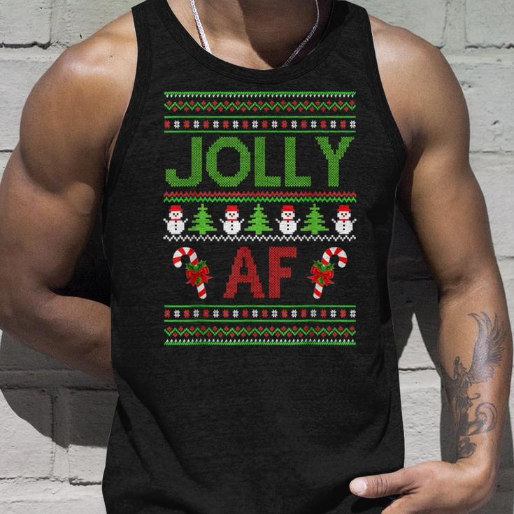 Christmas Jolly Af Ugly Sweater Xmas For Vacation Tank Top Gifts for Him