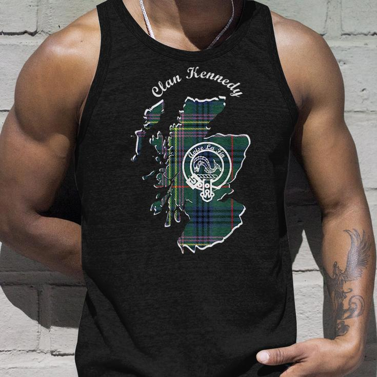 Clan Kennedy Surname Last Name Scottish Tartan Map Crest Last Name Tank Top Gifts for Him