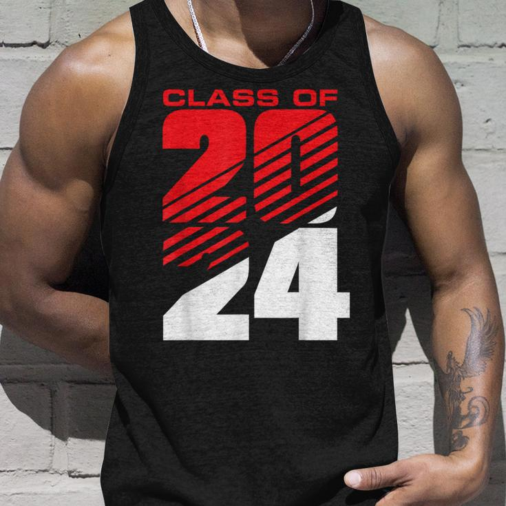 Class Of 2024 High School Senior Graduation Red Sports Style Tank Top Gifts for Him