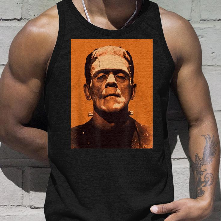 Classic Halloween Monster Frankenstein Vintage Horror Orange Tank Top Gifts for Him