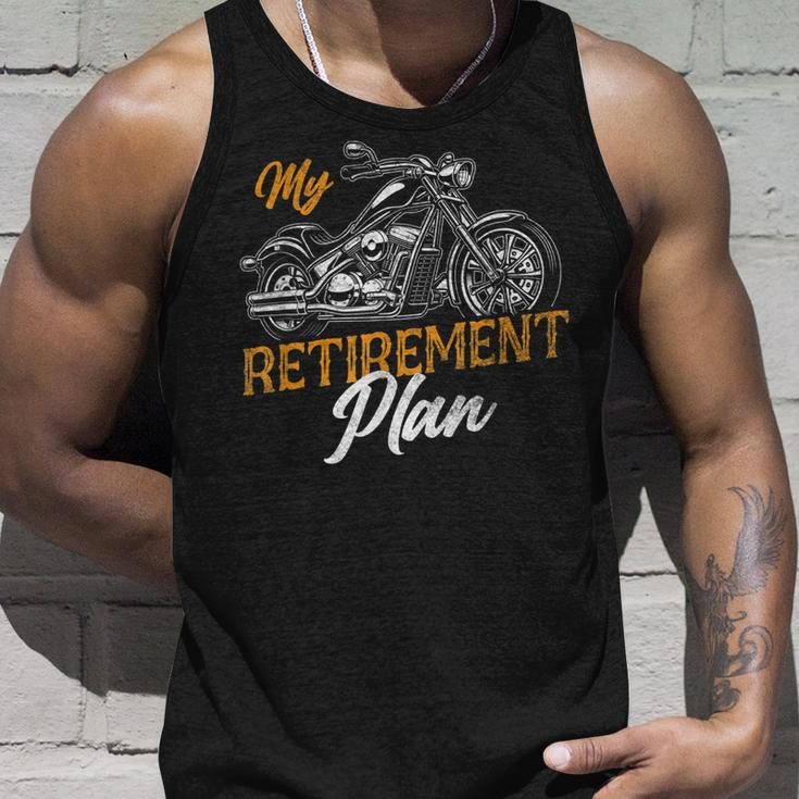 Classic Motorcycle Biker My Retirement Plan Grandpa Unisex Tank Top Gifts for Him