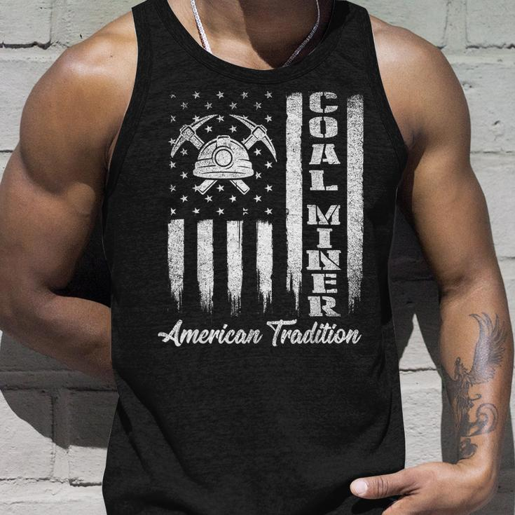 Coal Miner - Usa Flag Patriotic Underground Mining Laborer Unisex Tank Top Gifts for Him