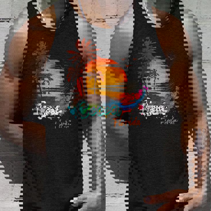 Cocoa Florida Beach Summer Vacation Palm Trees Sunset Men Florida & Merchandise Tank Top Gifts for Him