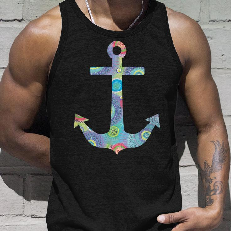 Colorful Anchor Cute Summer Sea And Beach Lover Nautical Unisex Tank Top Gifts for Him