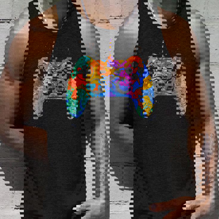 Colorful Gamer Graphic Gaming Controller Graphic Tank Top Gifts for Him
