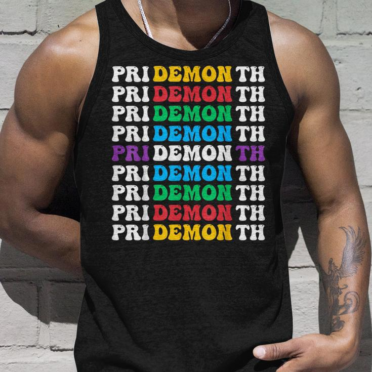 Colorful Gay Pride Lgbt June Month Pride Month Demon Unisex Tank Top Gifts for Him