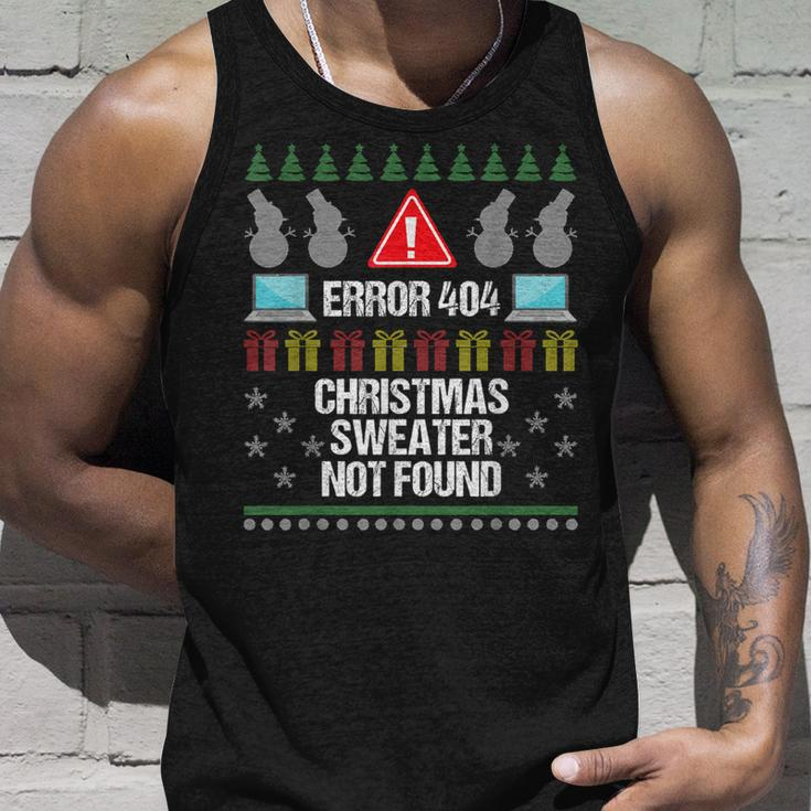 Computer Error 404 Ugly Christmas Sweater Not Found Tank Top Gifts for Him