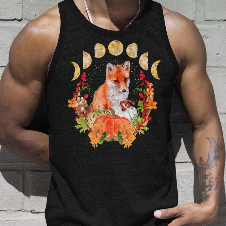 Cottagecore Fox Floral Nature Aesthetic Men Women Graphic Unisex Tank Top Gifts for Him