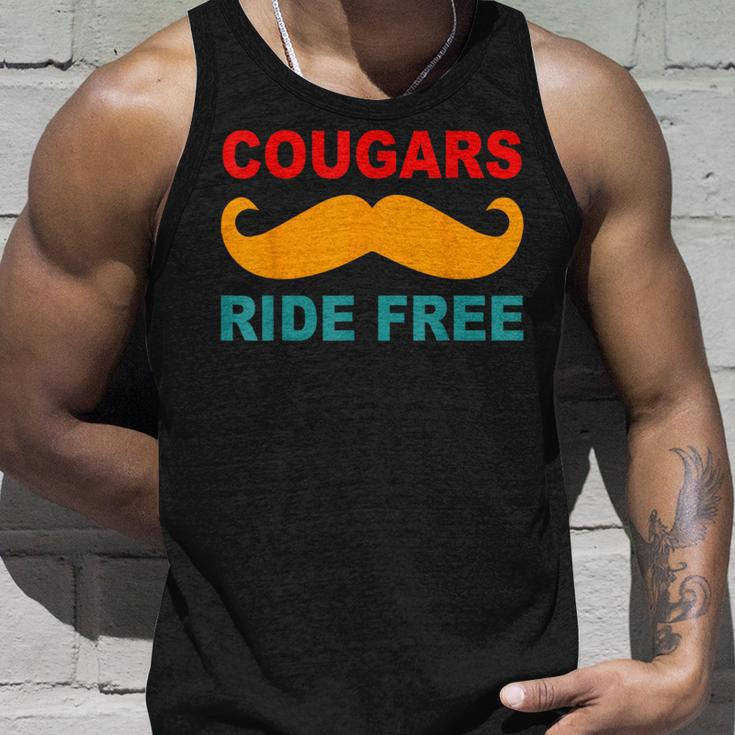 Cougars Ride Free Mustache Rides Cougar Bait Vintage Tank Top Gifts for Him