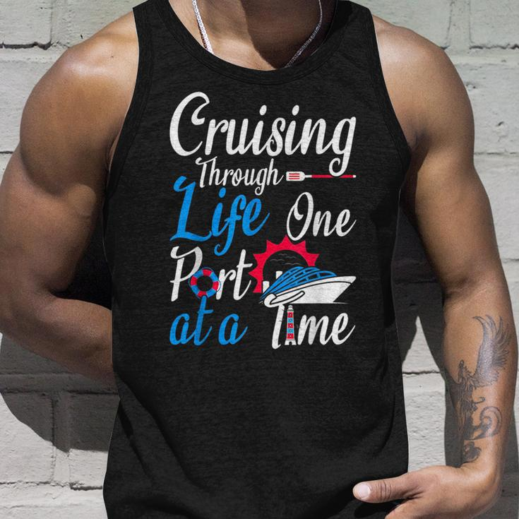 Cruising Through Life One Port At A Time Boating Cruise Trip Tank Top Gifts for Him