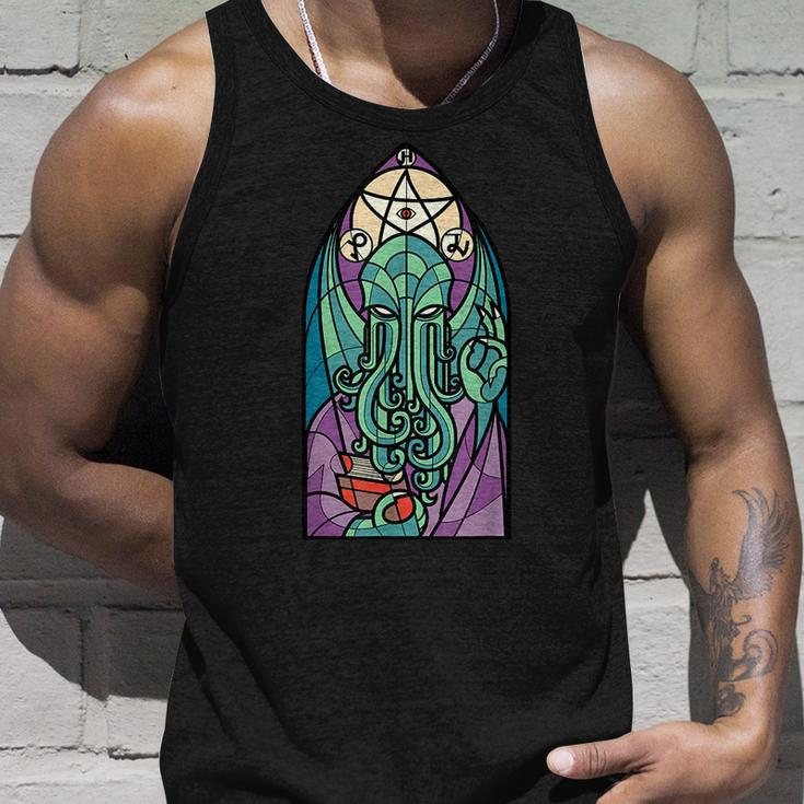 Cthulhu Church Stained Glass Cosmic Horror Monster Church Tank Top Gifts for Him