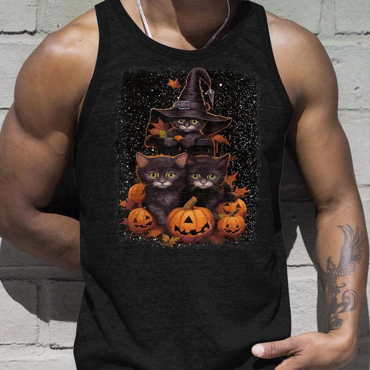 Cute Kittens And Spooky Pumpkins Halloween Witches Black Cat Tank Top Gifts for Him
