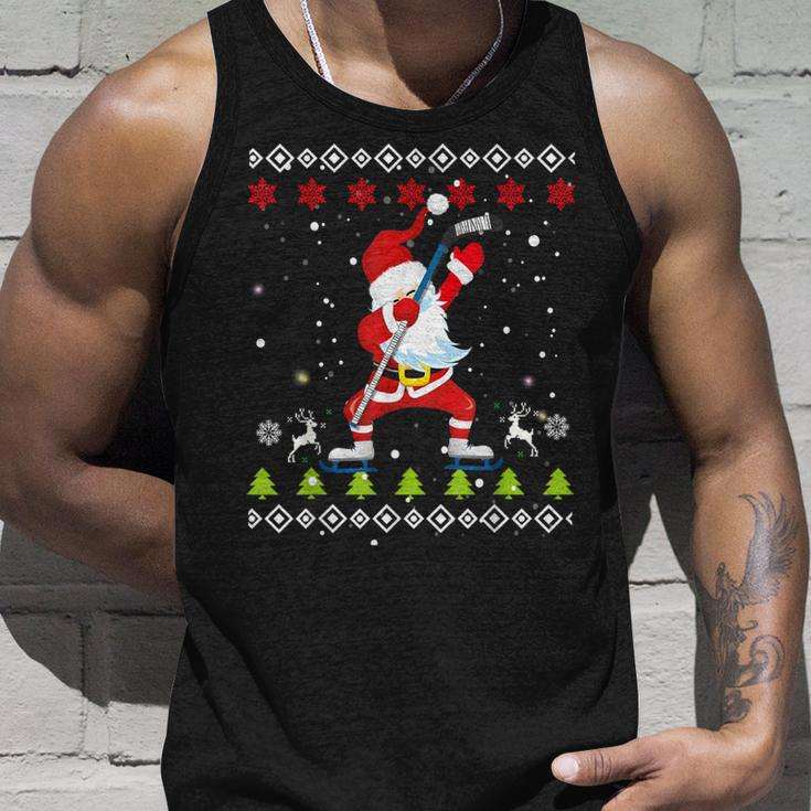 Dabbing Santa Hockey Ugly Christmas Sweater Xmas Tank Top Gifts for Him