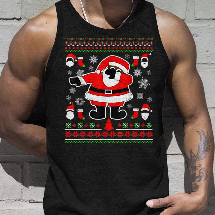 Dabbing Through The Snow Santa Ugly Christmas Sweater Tank Top Gifts for Him