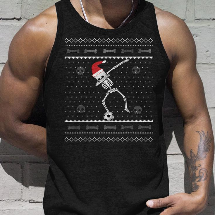 Dabbing Soccer Skeleton Ugly Christmas SweaterTank Top Gifts for Him