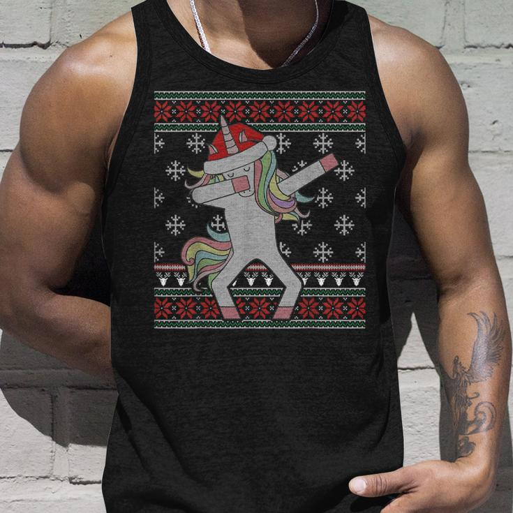 Dabbing Unicorn Ugly Christmas Sweater Dab Trend Tank Top Gifts for Him
