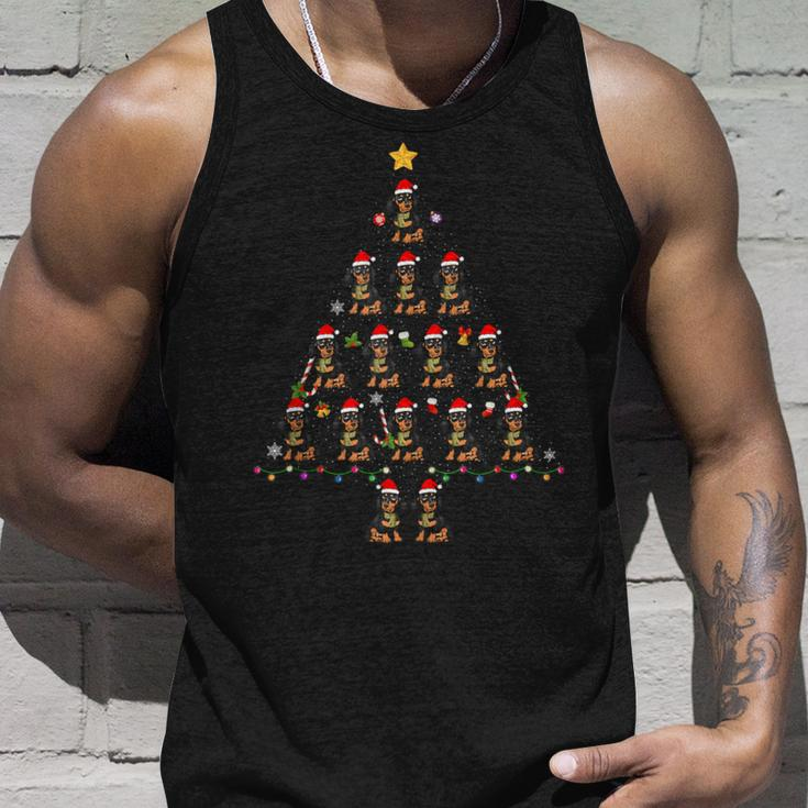 Dachshund Dog Christmas Tree Ugly Christmas Sweater Tank Top Gifts for Him