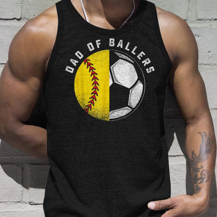 Dad Of Ballers Father Son Softball Soccer Player Coach Tank Top Gifts for Him
