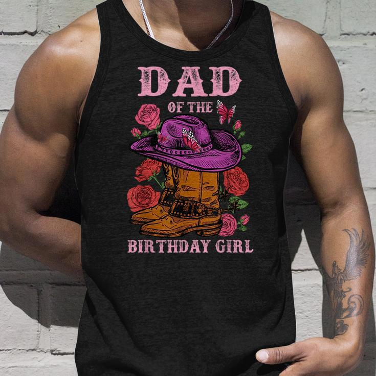 Dad Of The Birthday Girl Pink Boots Cowgirl Matching For Dad Tank Top Gifts for Him