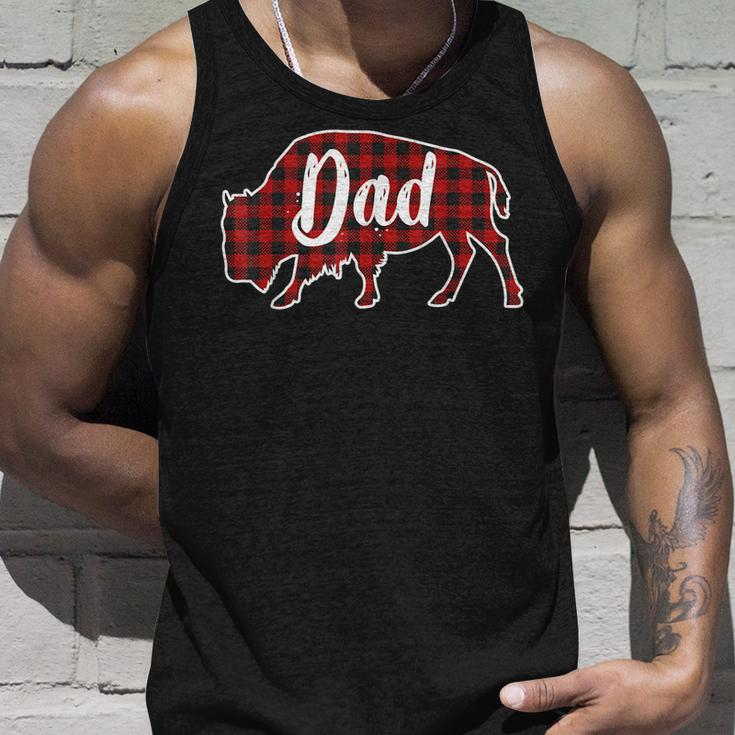 Dad Bison Buffalo Red Plaid Christmas Pajama Family Gift Unisex Tank Top Gifts for Him